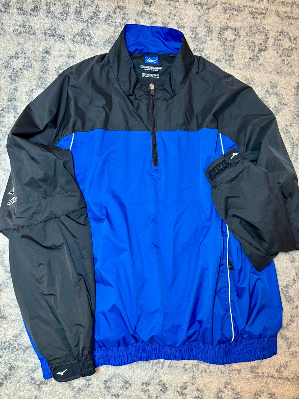 NWOT Mizuno new Blue Black 1/4 Zip Windbreaker Jacket waterproof rain jacket xxl